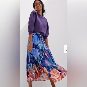Anthropologie Cecilia Pettersson Bea Tiered
Maxi Skirt XS Animal Print